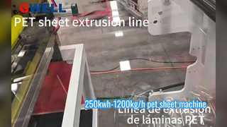 Ligne de production de feuilles PET 250 kWh, 1 200 kg/h
