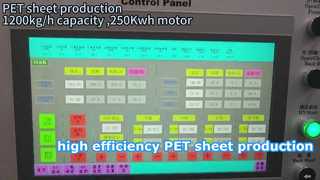 Production PET 1200 kg/h, moteur 250 kWh