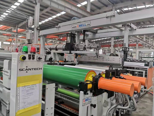 acheter Ligne d'extrusion de film moulé en TPU avec une capacité de 250 kg/h, une largeur de 1000 à 2000 mm et une conception à vis unique pour le dépliage de tissus stables online manufacture