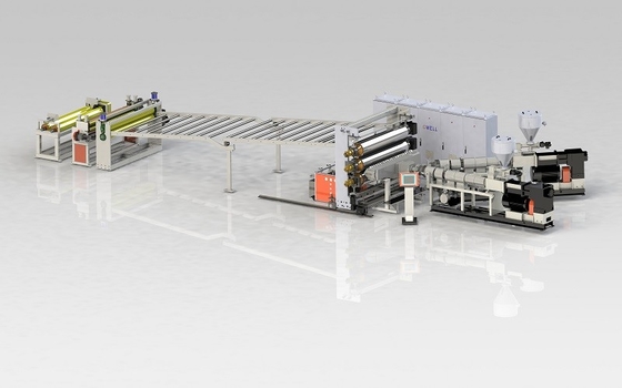 acheter Ligne de machine d'extrusion de feuilles de PVC rigides Ligne de production de cartons de PVC 550 kg/h online manufacture