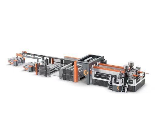 acheter Ligne d'extrusion de film solaire EVA de 2600 mm de large avec un débit de 300-700 kg/h et une vitesse de ligne maximale de 16 m/s pour l'encapsulation de panneaux solaires online manufacture