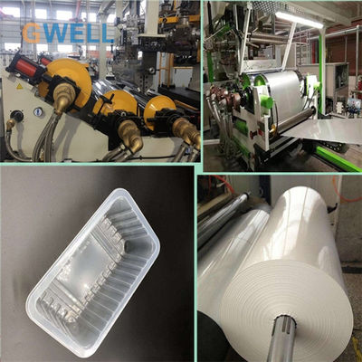 acheter Ligne d'extrusion de feuille de blister en PP avec 80% de matériaux recyclés 4 couches de co-extrusion et 800-1500 mm de largeur pour le thermoformage online manufacture